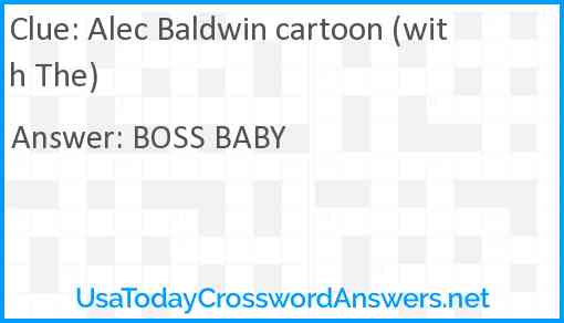 Alec Baldwin cartoon (with The) Answer