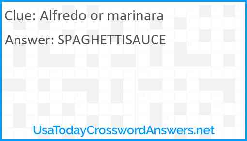 Alfredo or marinara Answer