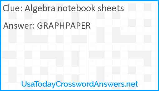 Algebra notebook sheets Answer