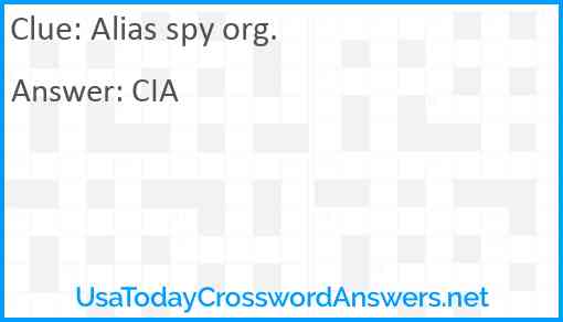 Alias spy org. Answer