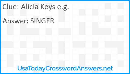 Alicia Keys e.g. Answer