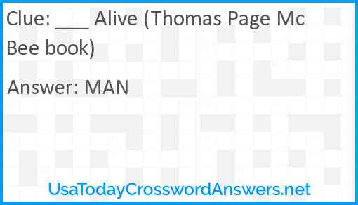 ___ Alive (Thomas Page McBee book) Answer