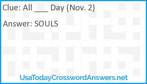 All ___ Day (Nov. 2) Answer