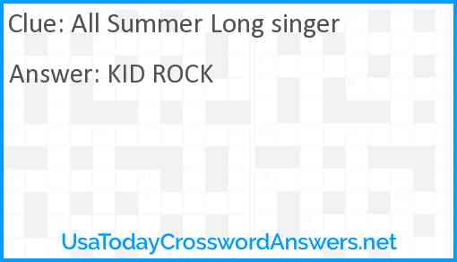 All Summer Long singer Answer