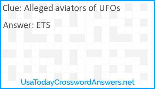Alleged aviators of UFOs Answer