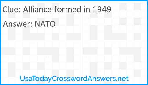 Alliance formed in 1949 Answer