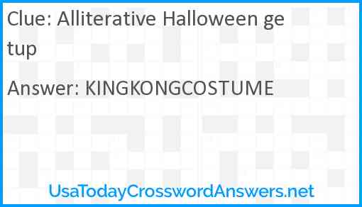 Alliterative Halloween getup Answer