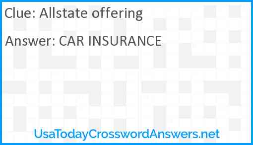 Allstate offering Answer