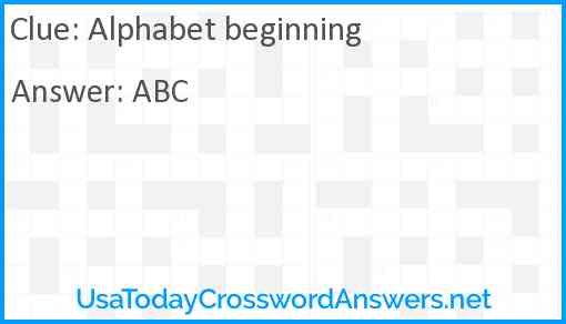 Alphabet beginning Answer