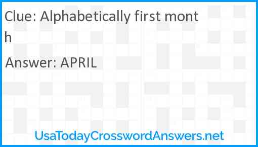 Alphabetically first month Answer