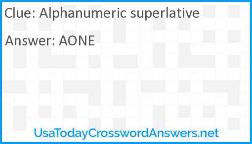 Alphanumeric superlative Answer