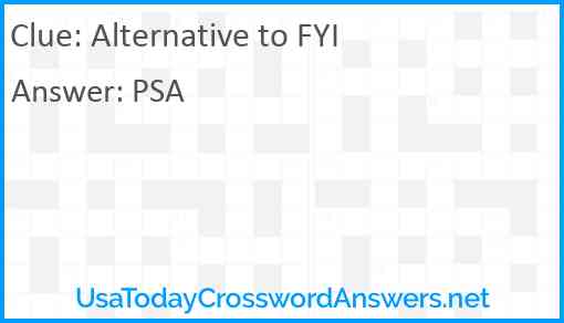Alternative to FYI Answer