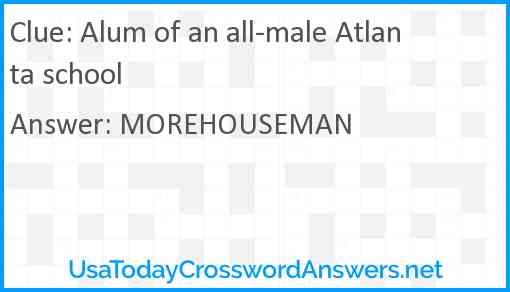 Alum of an all-male Atlanta school Answer