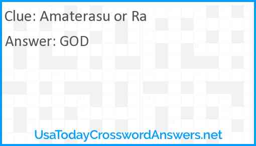 Amaterasu or Ra Answer