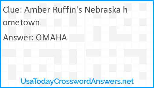 Amber Ruffin's Nebraska hometown Answer