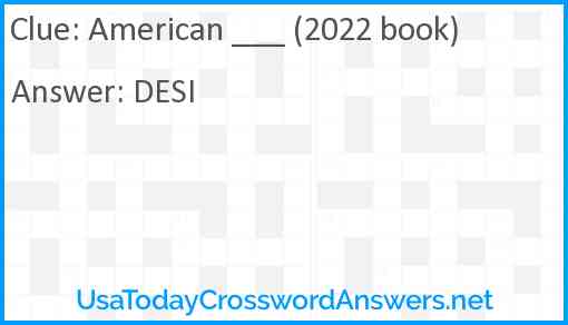 American ___ (2022 book) Answer