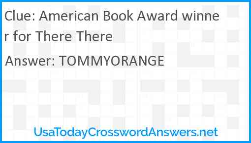 American Book Award winner for There There Answer