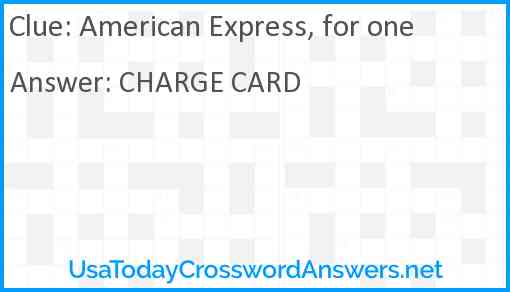 American Express, for one Answer