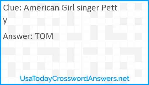 American Girl singer Petty Answer