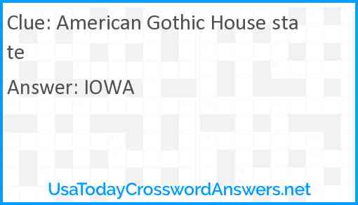 American Gothic House state Answer