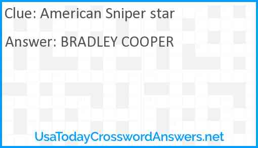 American Sniper star Answer