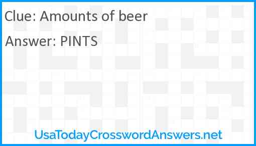 Amounts of beer Answer