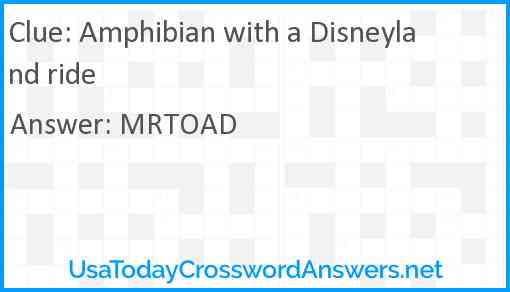 Amphibian with a Disneyland ride Answer