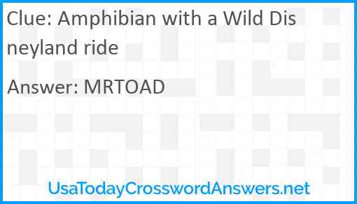 Amphibian with a Wild Disneyland ride Answer