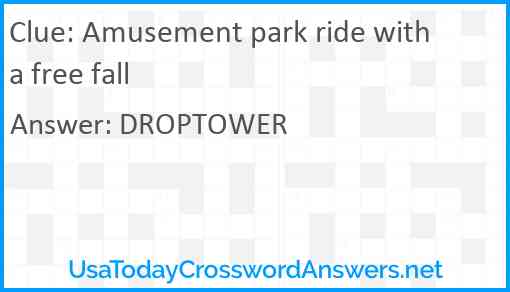 Amusement park ride with a free fall Answer