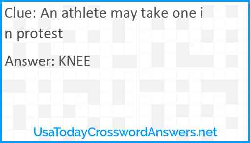 An athlete may take one in protest Answer