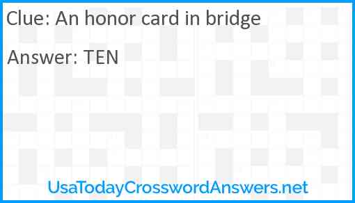 An honor card in bridge Answer