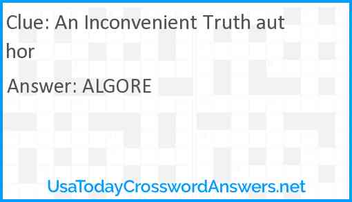 An Inconvenient Truth author Answer