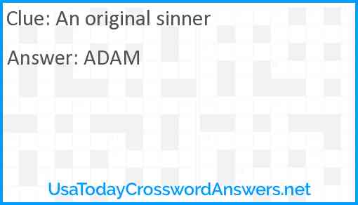 An original sinner Answer