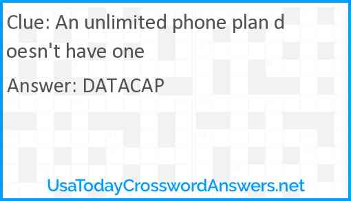 An unlimited phone plan doesn't have one Answer