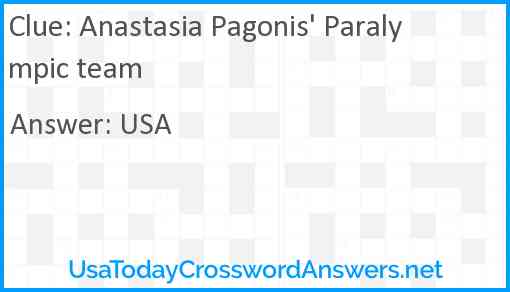 Anastasia Pagonis' Paralympic team Answer