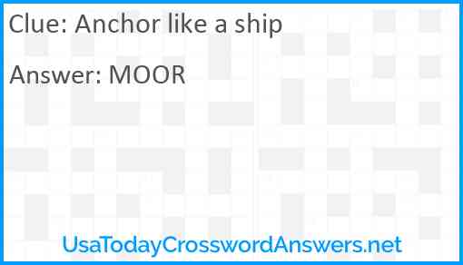 Anchor like a ship Answer