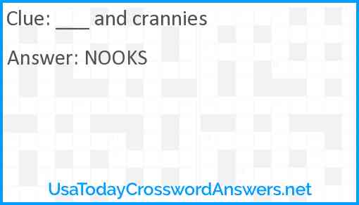 ___ and crannies Answer