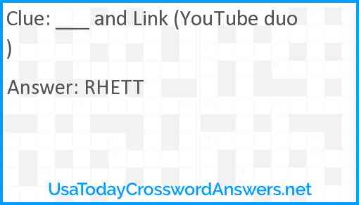 ___ and Link (YouTube duo) Answer