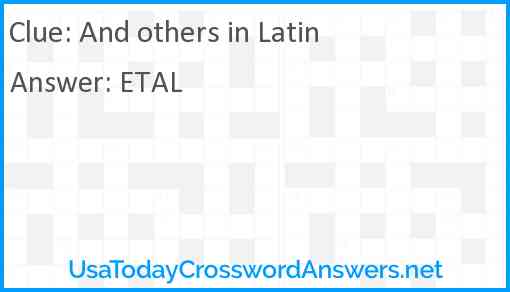 And others in Latin Answer