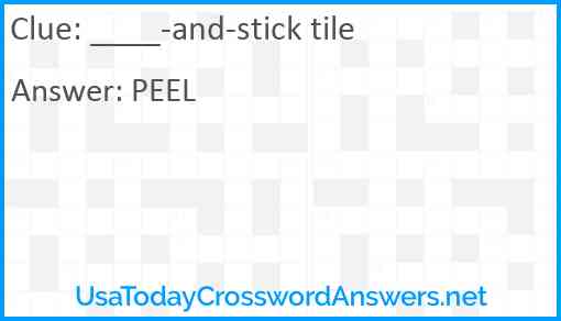 ____-and-stick tile Answer