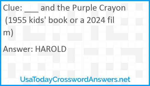 ___ and the Purple Crayon (1955 kids' book or a 2024 film) Answer