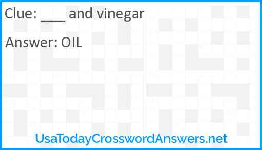 ___ and vinegar Answer