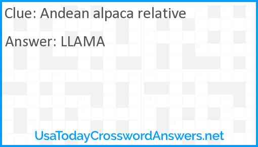 Andean alpaca relative Answer