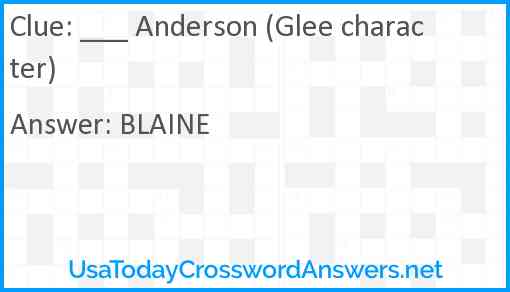 ___ Anderson (Glee character) Answer