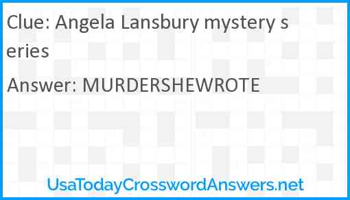 Angela Lansbury mystery series Answer