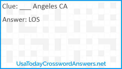 ___ Angeles CA Answer