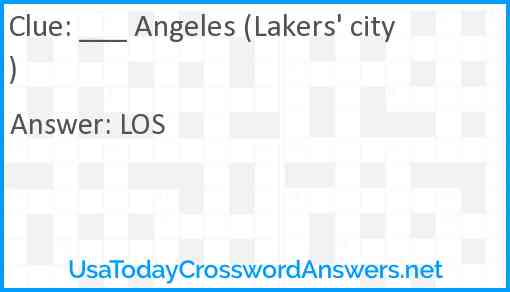 ___ Angeles (Lakers' city) Answer