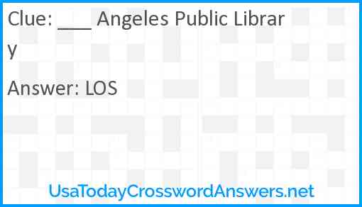 ___ Angeles Public Library Answer