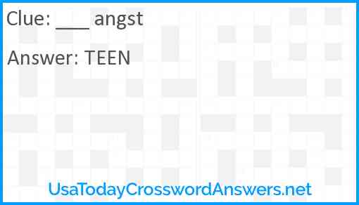 ___ angst Answer
