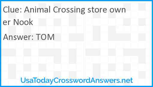 Animal Crossing store owner Nook Answer